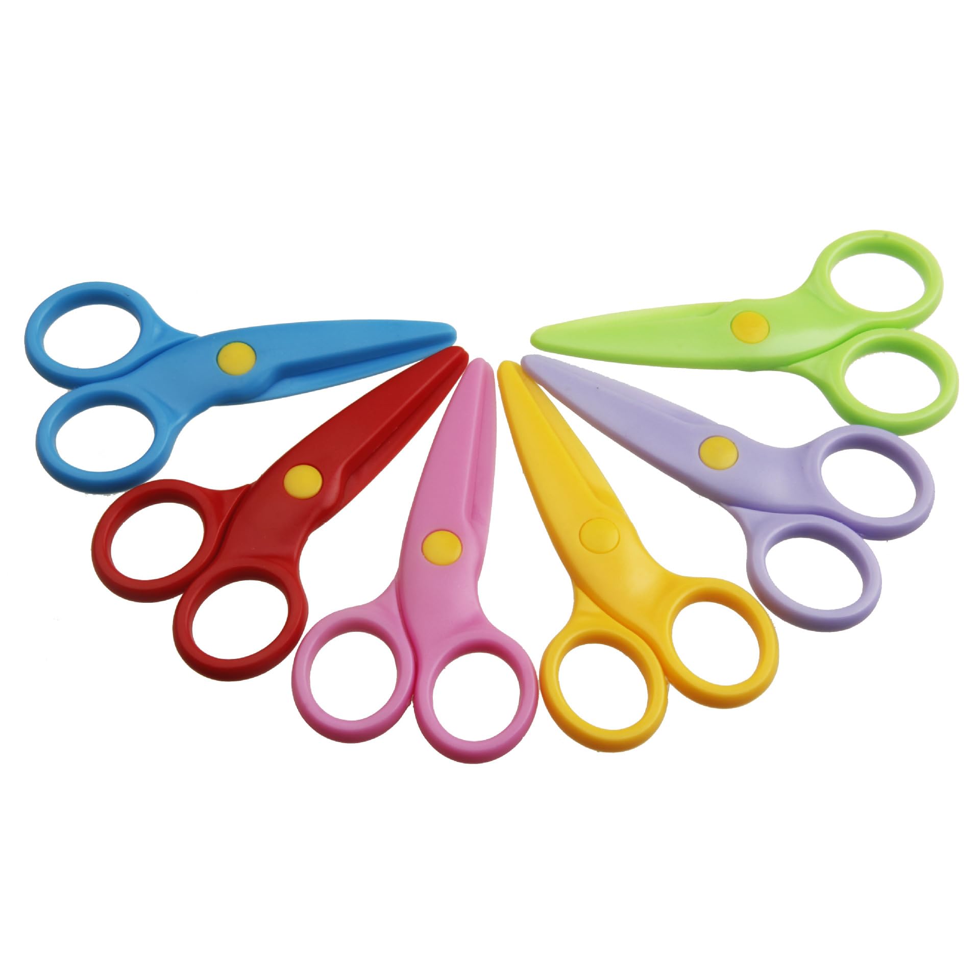 2 Pezzi Forbici di Sicurezza per Bambini, 11 cm in Plastica PP, Testa Tonda per Bambini dai 2 Anni in Su, Età Prescolare per Mestieri e Fai da Te