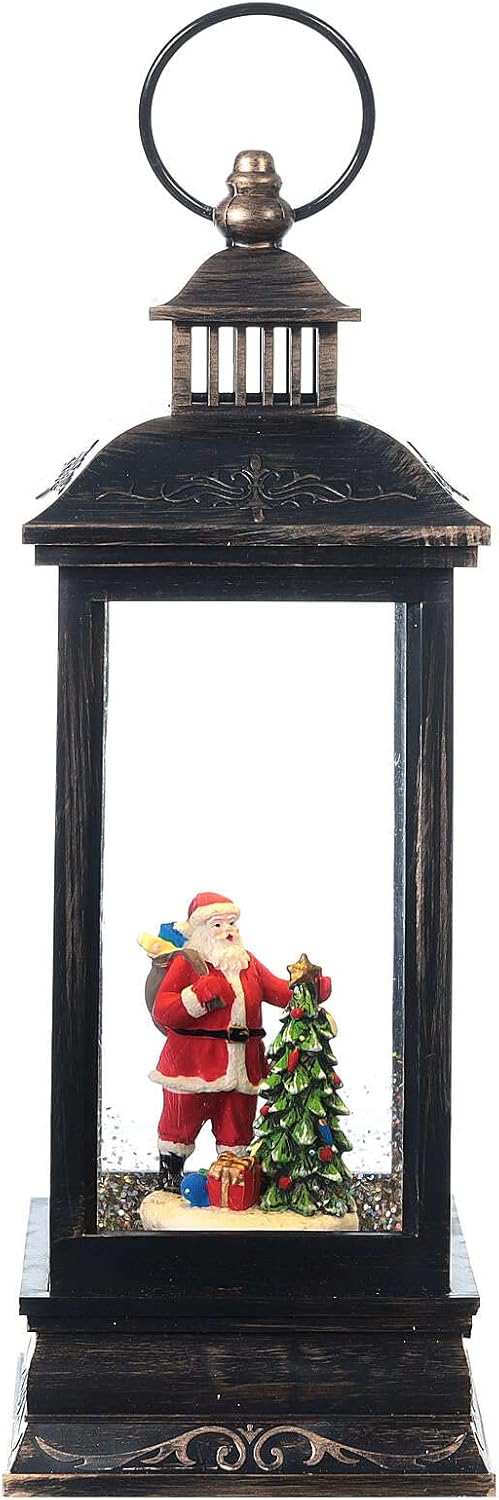 Bronze Lantern Snow Globe Santa Claus 30x10x10 cm