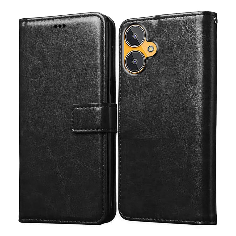 Amazon Brand- Solimo Flip for Lava Blaze 2 4G (Leather_Black) (B0C556M43P) Amazon Price History, Amazon Price Tracker