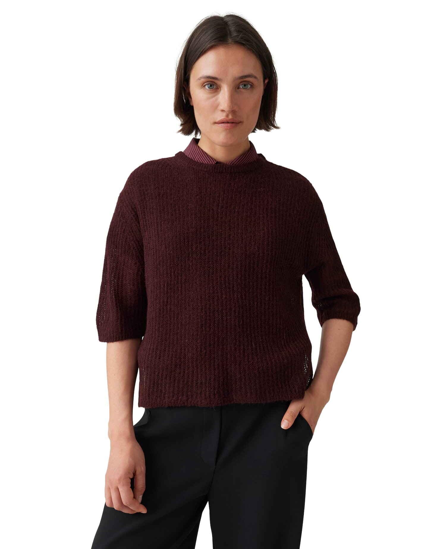 OPUS Damen Pullover | Strickpullover aus hochwertigem Wollmix Regular Fit