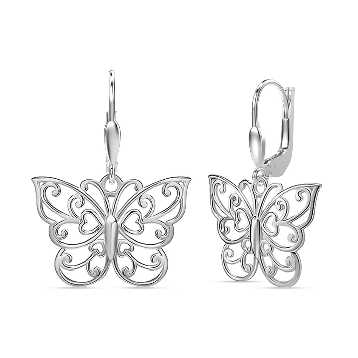 Amazon Brand - Nora Nico 925 Sterling Silver BIS Hallmarked Jewelry Leverback Filigree Butterfly Drop Dangle Earrings for Women and Girls (B0CJBSBTSV) Amazon Price History, Amazon Price Tracker