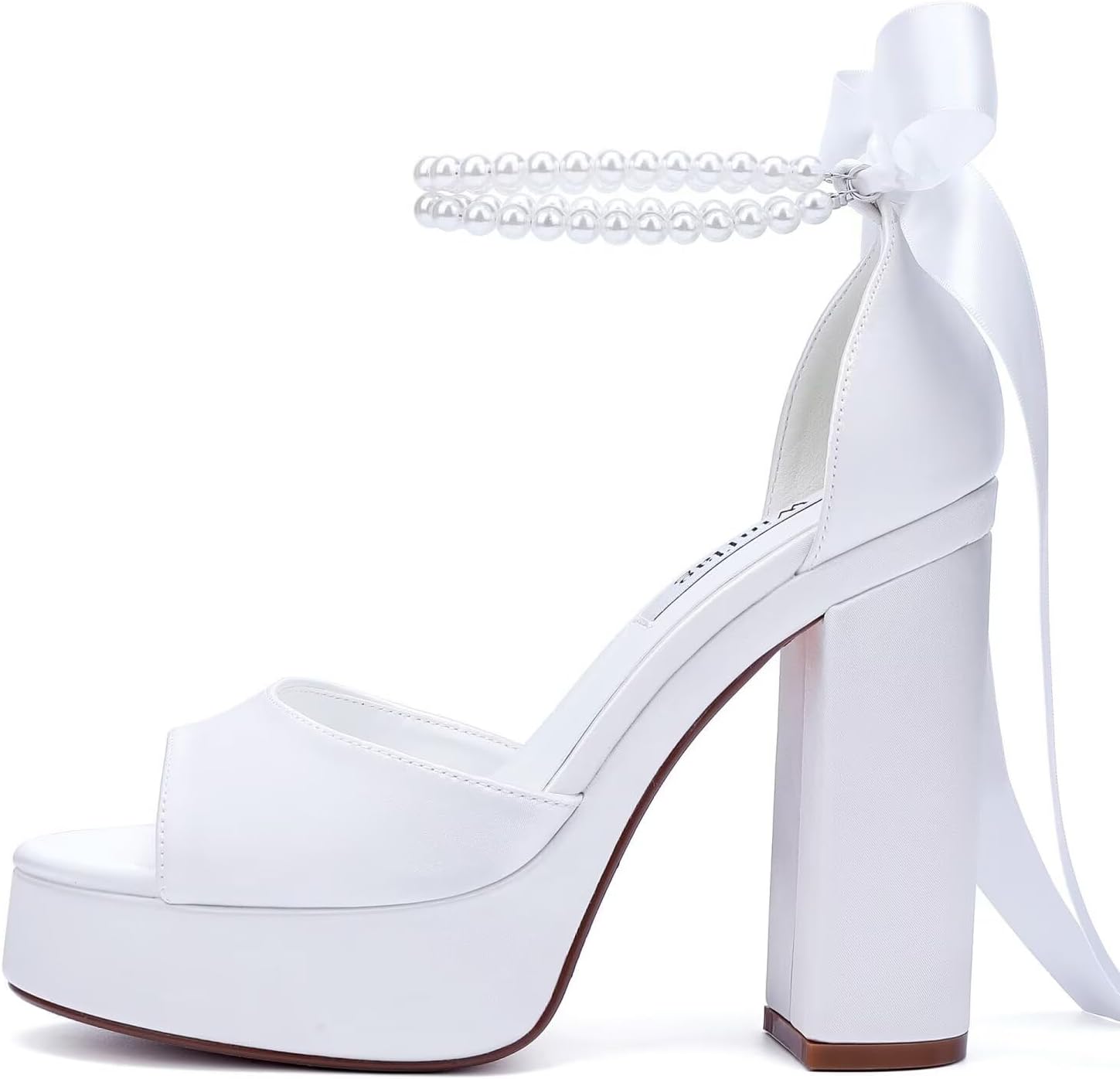 High Heel Platform Bridal Shoes Pearl Heels Wedding Shoes for Bride Platform Heeled Wedding Sandals - Image 3