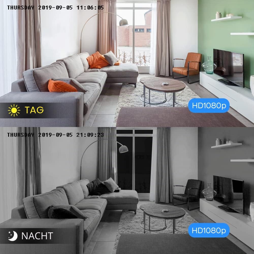 PANAMALAR WLAN IP Kamera, 3MP Innen Überwachungskamera 350°Schwenkbar FHD unterstützt LAN & WLAN Verbindung/Alexa/2 Weg Audio/Nachtsicht usw, Indoor Baby Kamera für Baby/Haustier PC Handy app