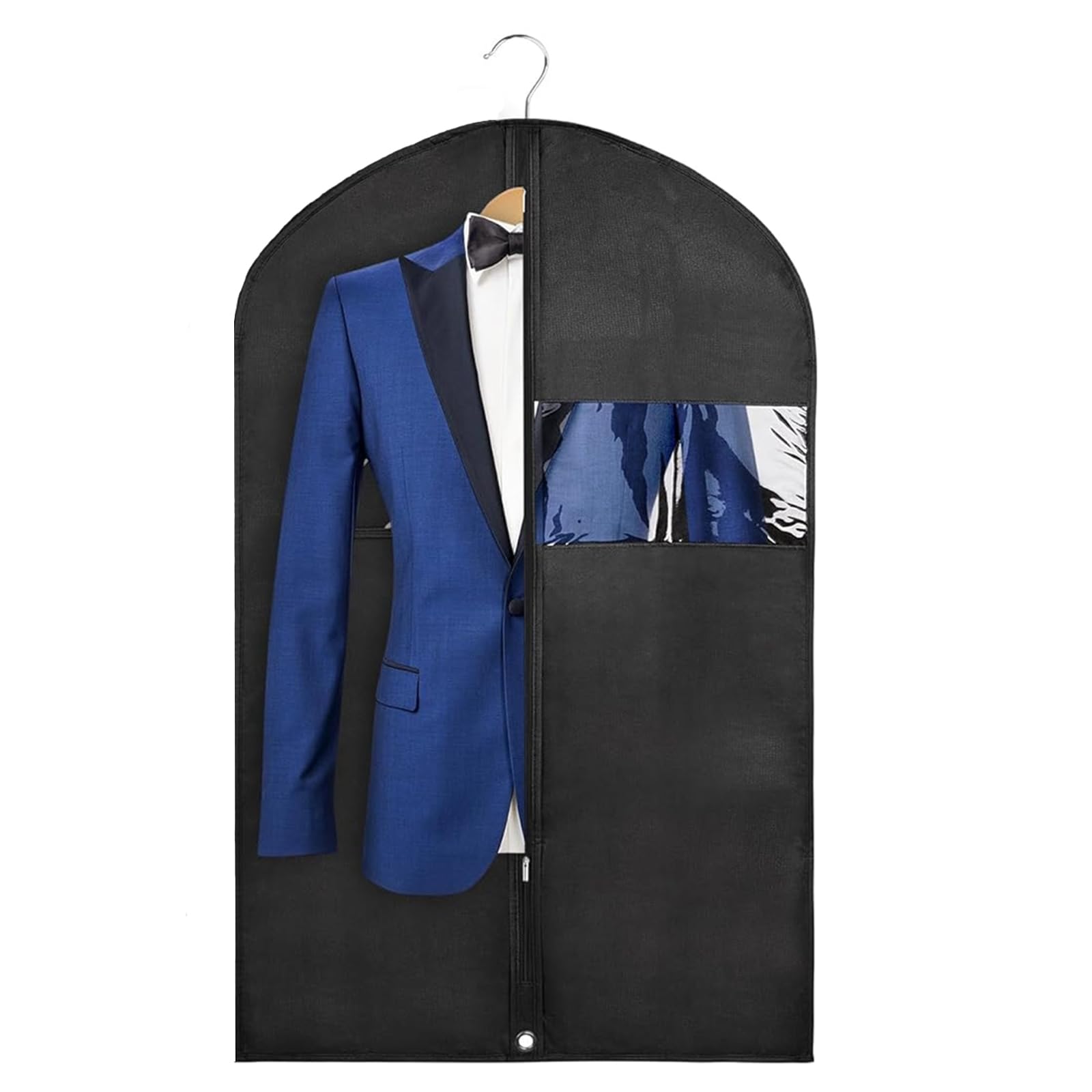 43 Black Garment Bags for Hanging Clothes Storage and Men Travel with Car Hanging Suit bag Cover with