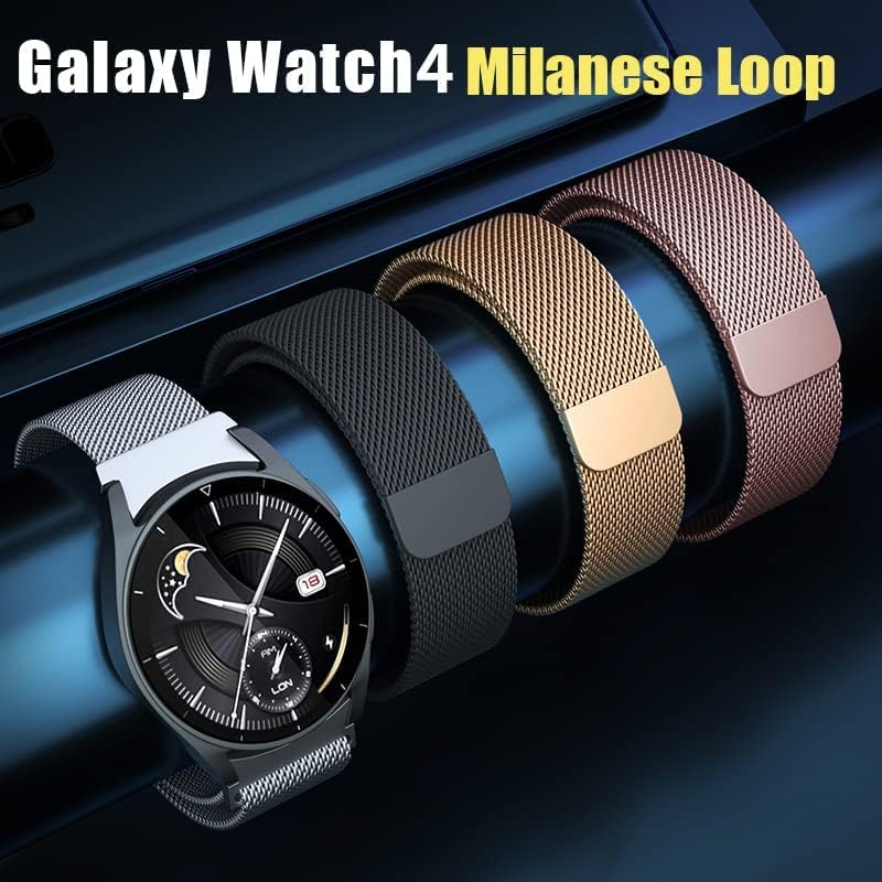 Miniatura 7 de Correa milanesa para Samsung Galaxy Watch 45 de 1.575 pulgadas, 1.732 pulgadas, clásica, 1.812 pulgadas, 1.654 pulgadas, correa magnética para