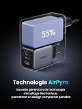 UGREEN Nexode 65W USB C Chargeur Rapide 3 Ports GaNInfinity Prise USB C - 4
