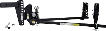 Weigh Safe TrueTow Heavyweight Distribution Hitch - Adjustable 8" Drop with 2.5" Shank - 18,500 lbs GTW w/Keyed Alike Hitch Pin Lock