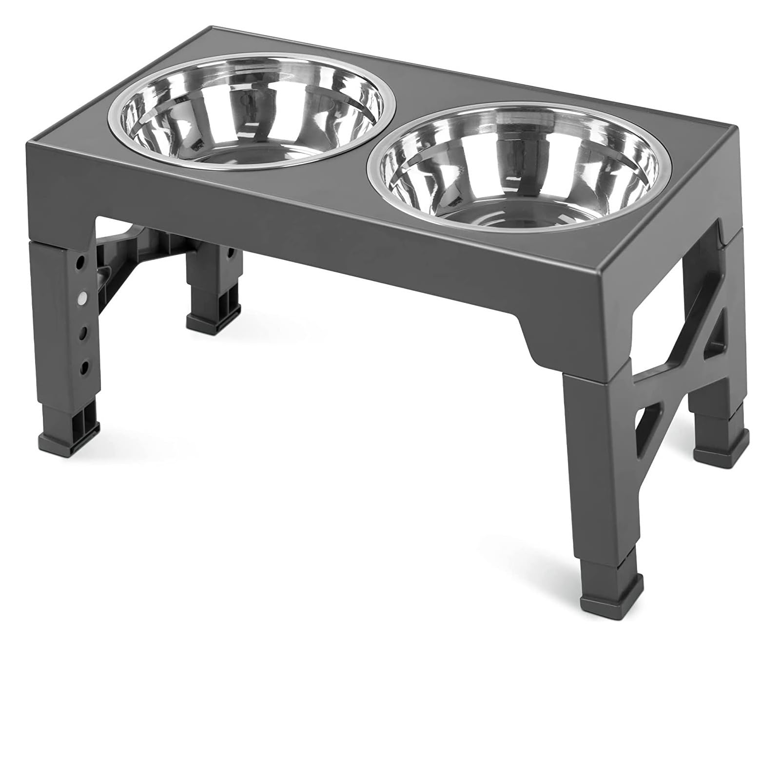 Comedero Gato Cuencos for perros, comedero elevado ajustable doble, alimentación de mascotas, cuencos de agua for comida de gato de acero inoxidable con elevador de soporte, mesa de comedor ( Color :