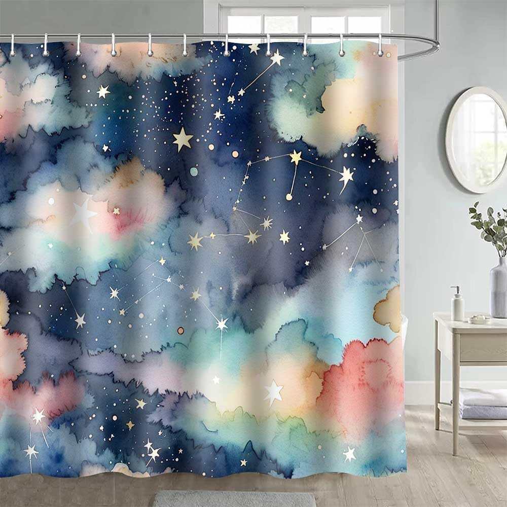 Gdmoon Beautiful Colorful Starry Sky Shower Curtain Dreamy
