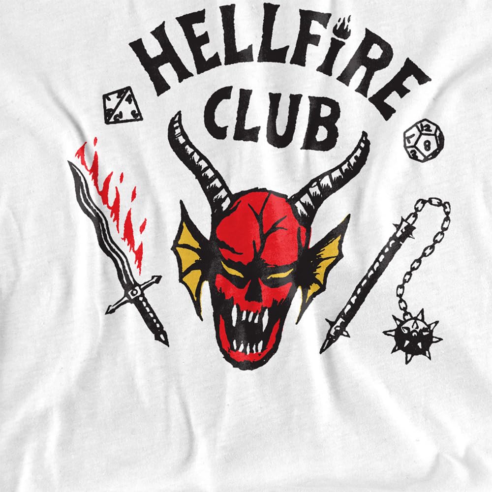 Stranger Things Stranger Things Hellfire Club Kids T Shirt, White Camisa Unisex niños (Pack de 1)