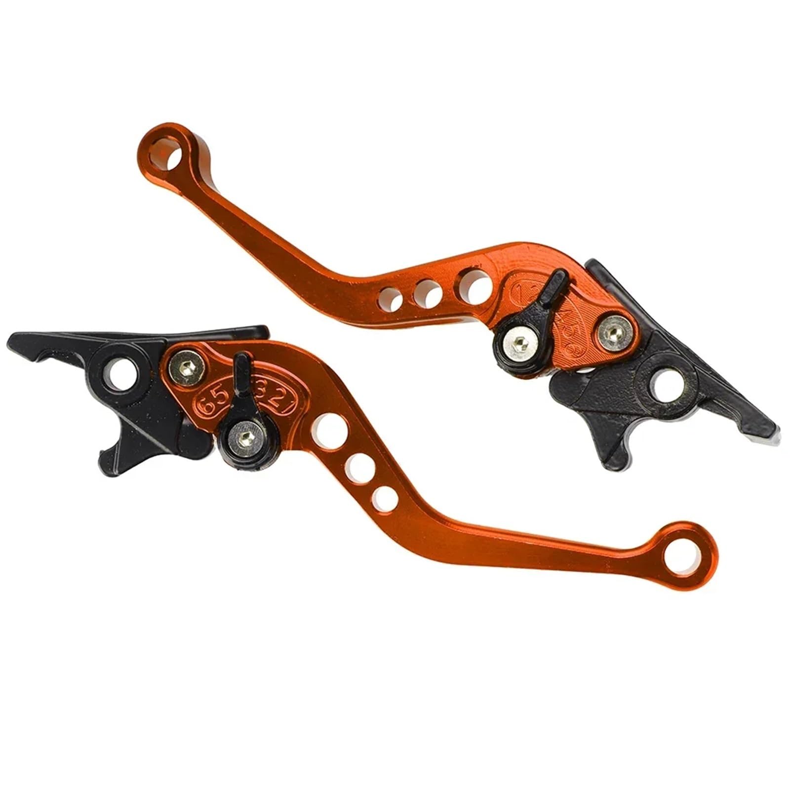 Gjihkwgz Orange Motorcycle Brake Clutch Lever 1 Pair Universal Motorcycle Clutch Brake Handle Lever Aluminum Alloy Scooter Modification Double Disc Brake Clutch Brake Lever(Orange)