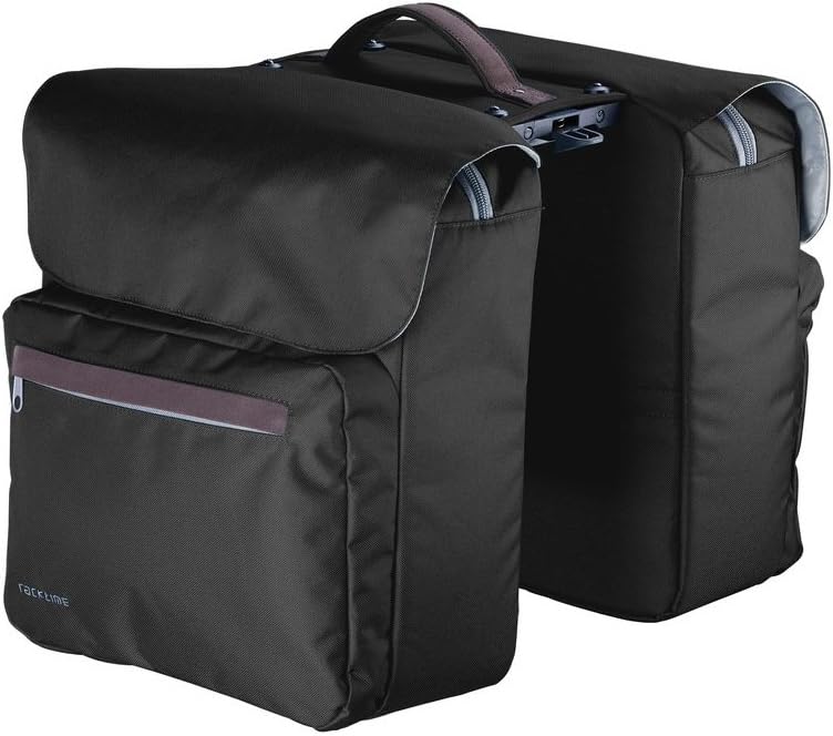 Racktime Unisex – Adult's Ture Pannier Rack Bag Double, Black, Standard Size