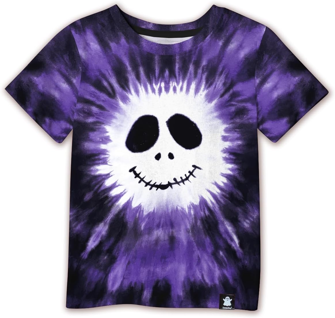 Little Boys Girls Spooky Halloween Ghost Top Tie Dye Short Sleeve Pumpkin Shirt Purple 5-6 Years