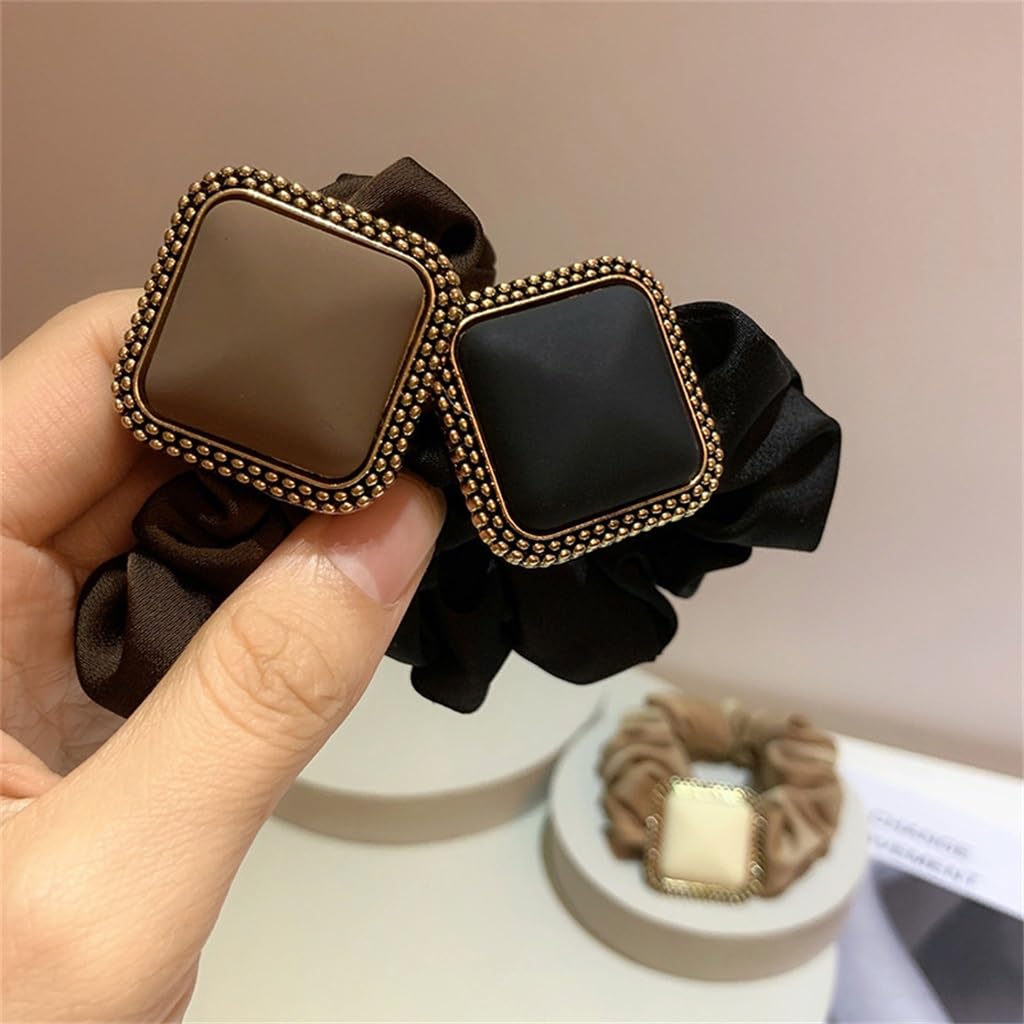 Korean Version Of The Hair Accessories Retro Temperament Square Buckle Crinkle Band(E) image 2