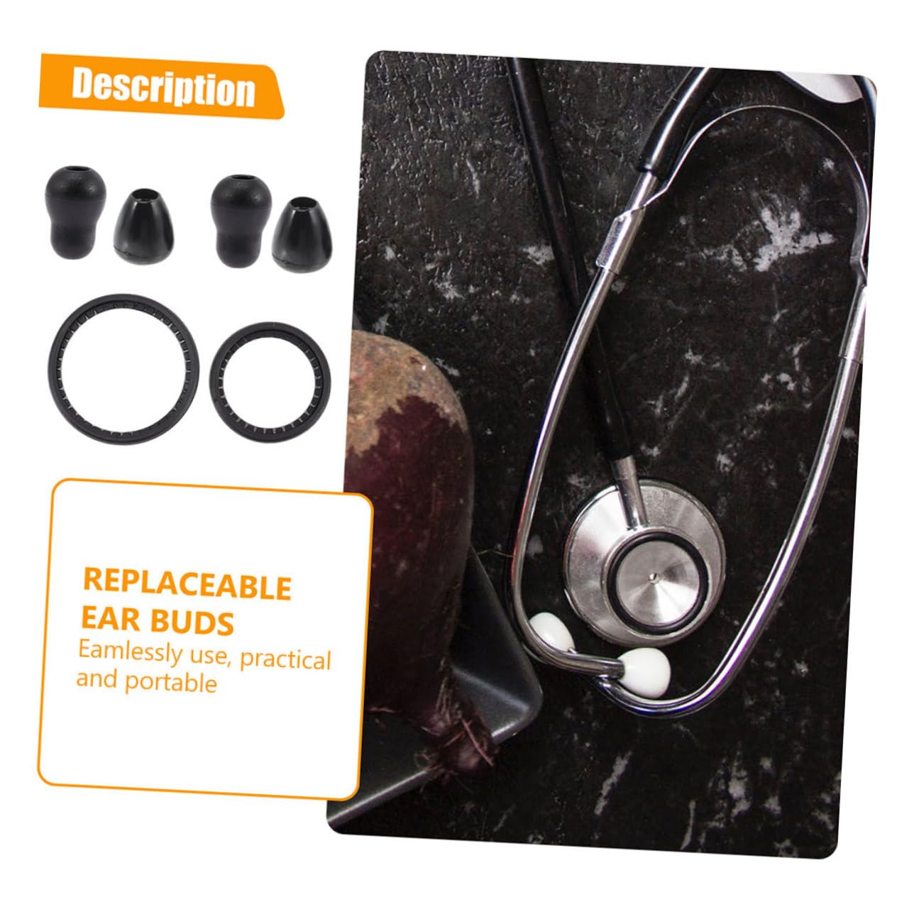 OUNONA 2sets Diaphragm Replacement Earplug Accessories for Stethoscopes Comfortable Fit for Adults and Sound Transmission and Versatility