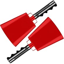 Deke Home - 2 Pack 10 Inch Steel Cowbells with Handle, Loud Noise Makers for Football, Sports, Parties, Competitions, School Spirit & Safety, Large Hand Bell for Cheering & Percussion Instrument