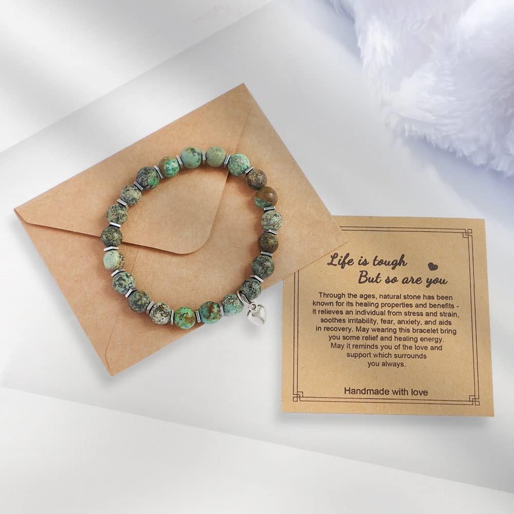 Get Well Gifts Natural Stone Healing Bracelets,Thinking of You Sobriety Inspirational Encouragement Gifts for Women Friends Sister - Image 5