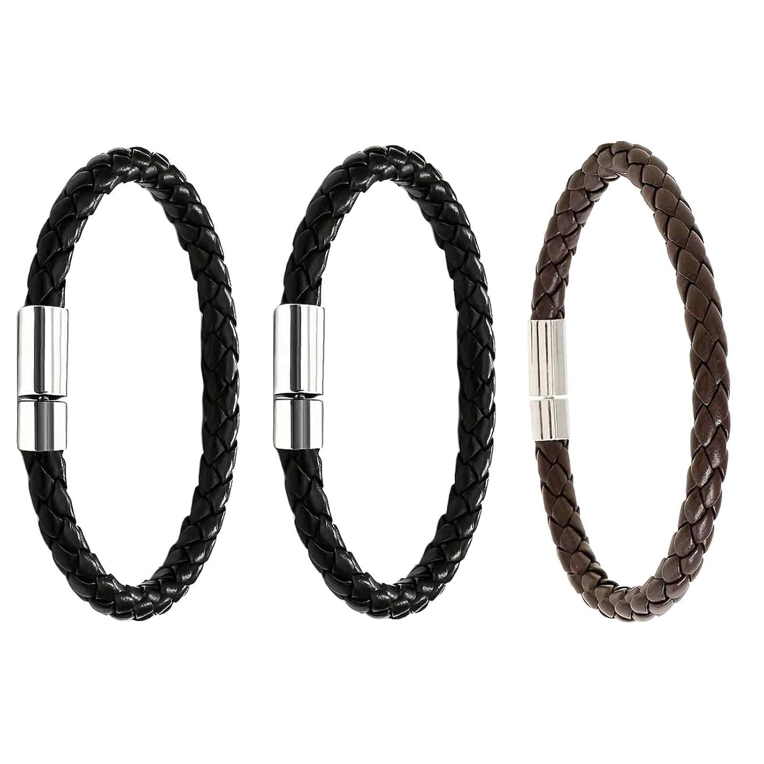 XFSAFDM 3 Pack Leather Bracelet for Men, Stylish Handmade Leather Bracelets for Men, Fashionable Accessories for Men, Mini... - Review, Price and Buying Guide