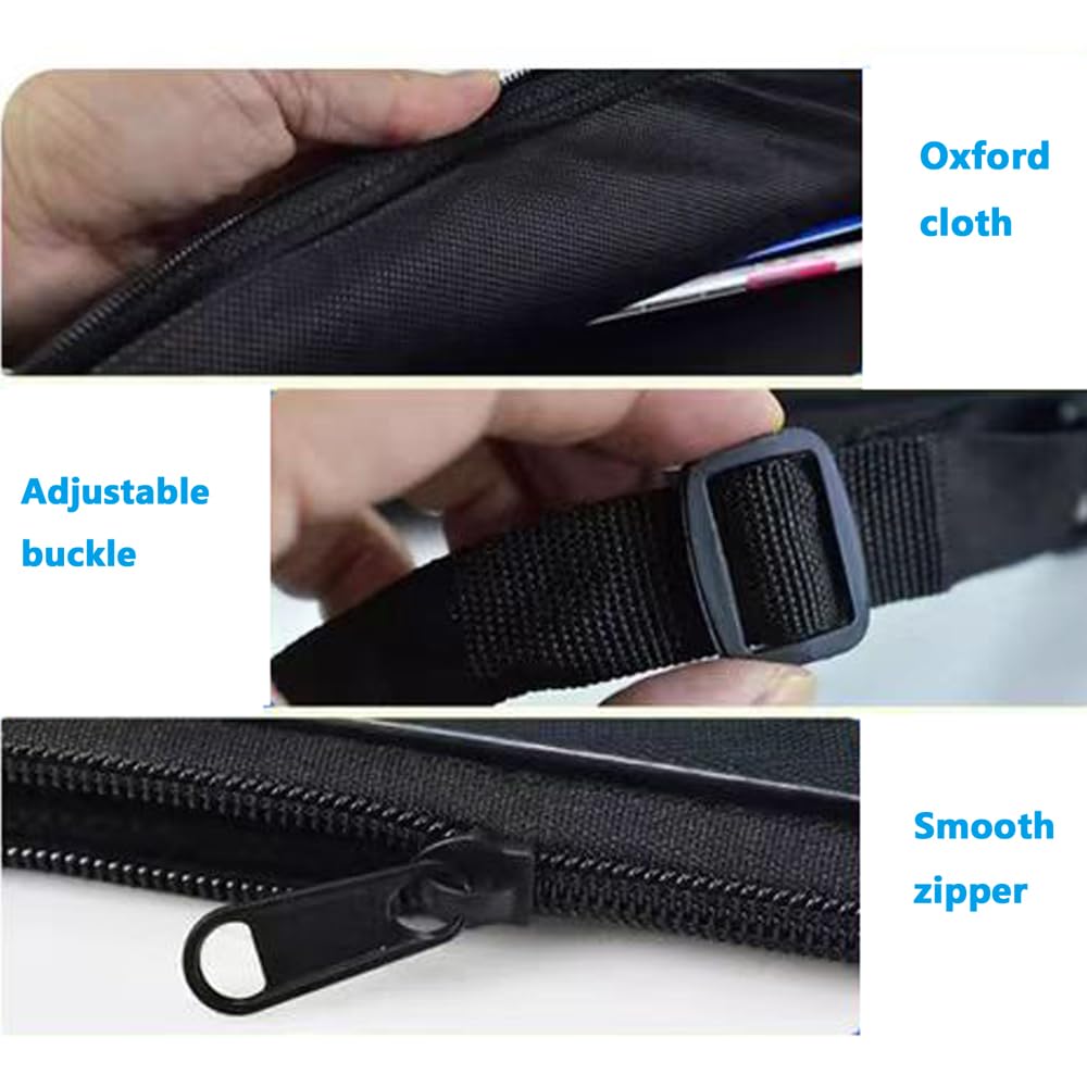 Borsa da badminton, impermeabile, portatile, da badminton, 70 cm x 22 cm x 2,5 cm, nero, 2 racchette, chiusura lampo, tracolla regolabile