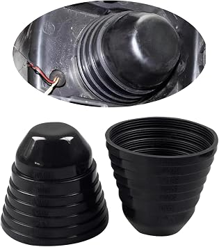 Led Light Dust Cover,2 Pcs Black Headlight Dust Cover 2.75 Inches-3.93 Inches Adjustable Size for Cars SUV, Trucks Headlight Covers