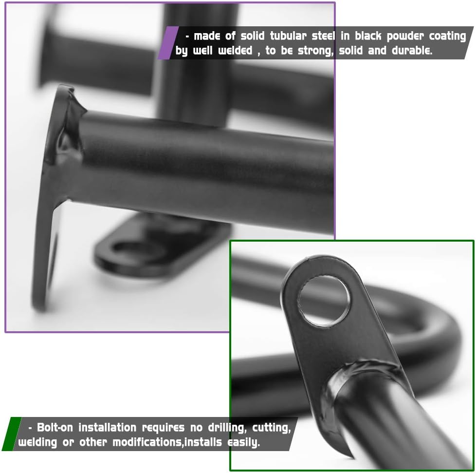 Crash Bars for Triumph Bonneville Bobber Bonneville T100 T120 Street Twin Cup Thruxton 1200 R Motorcycle Steel Highway Engine Guard Bumper Frame Falling Protectors 2016 2017 2018 2019 2020 2021(Black)