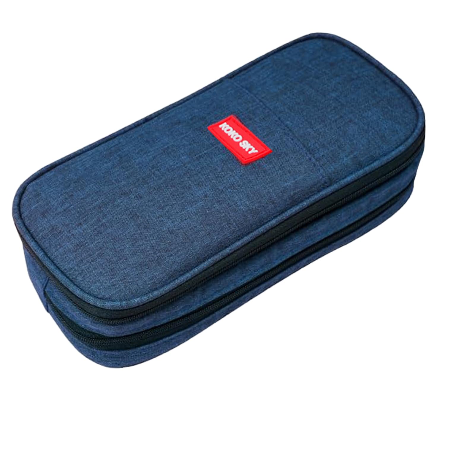 Funmo Estuche para lápices, gran capacidad, con cremallera, estuche para niños, estuche escolar, estuche para lápices, estuche para niñas, mujeres, estudiantes, escuela, material de oficina (azul