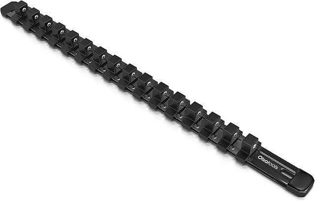 1/2-Inch Drive Aluminum Socket Organizer | Professional Quality Socket Holder (BLACK) | by Olsa Tools