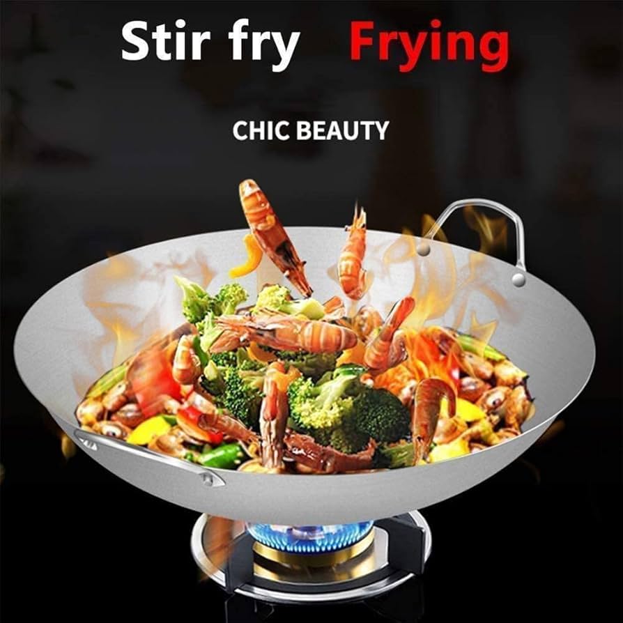 Amazon｜MNSSRN 超大型中華鍋、ステンレス製お手入れが簡単ノン