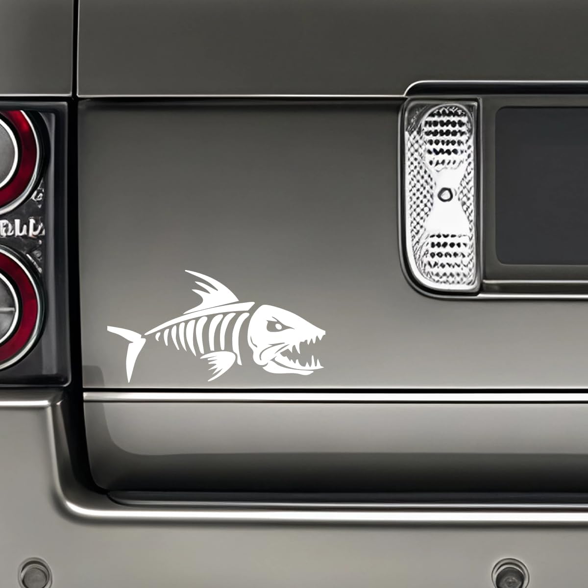 Bones Fish Stickers for Cars Laptop Skateboard Wall Decor UV Resistant 5''in x 10''in (White) image 2