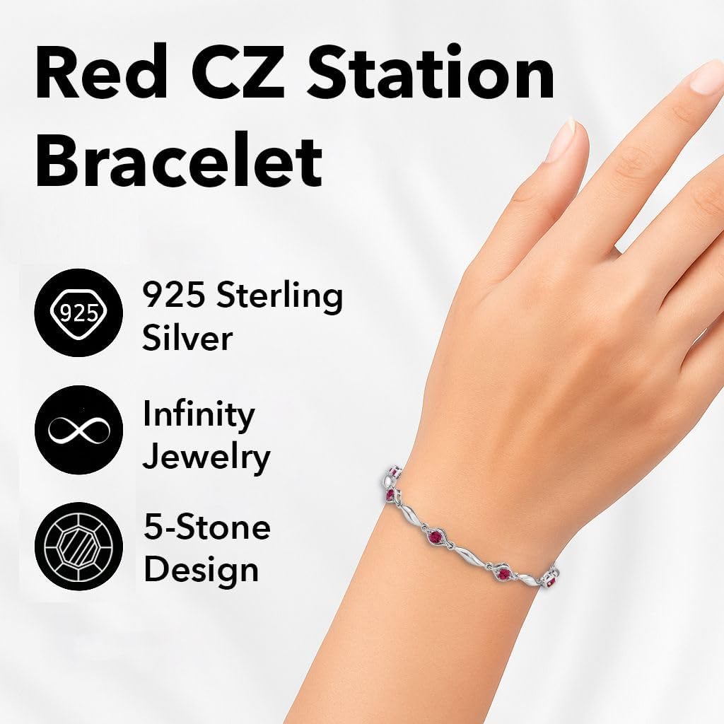 Peridot Birthstone Bracelets for Women in 925 Sterling Silver Bracelet - 7.25 Inches Bolo Link Chain Bracelets Infinity Jewelry - Promise - Wedding Anniversary Birthday Christmas Gifts for Women