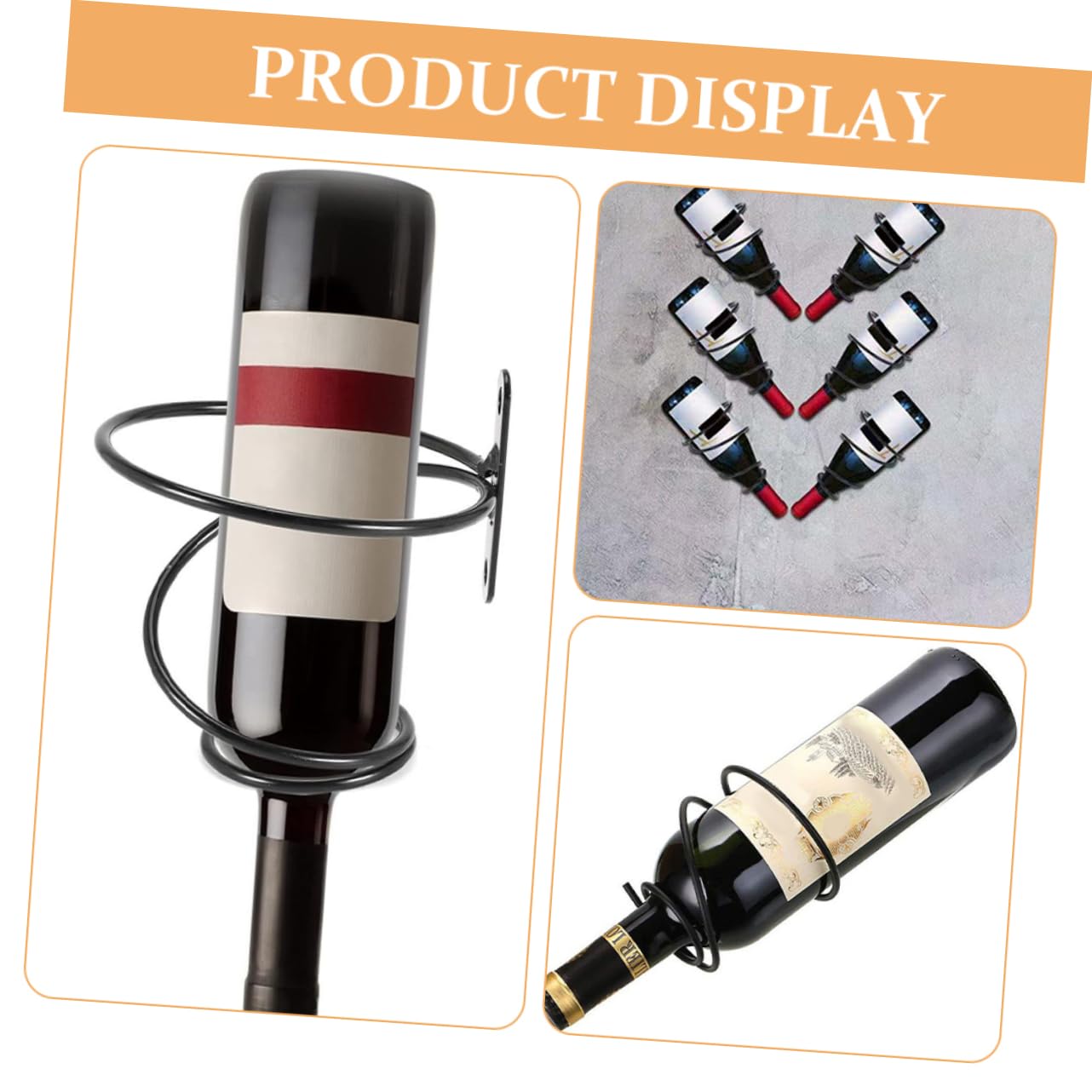 ABOOFAN Lot de 6 Casiers à Vin Muraux en Fer Noir, Rangement Sécurisé et Design Polyvalent pour Caves et Restaurants