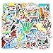 Water Bottle Stickers Surfing Sports 50 Pcs Laptop Stickers Pack Waterproof Surfboard Decals for Water Bottle Laptops Ipad Cars Luggages