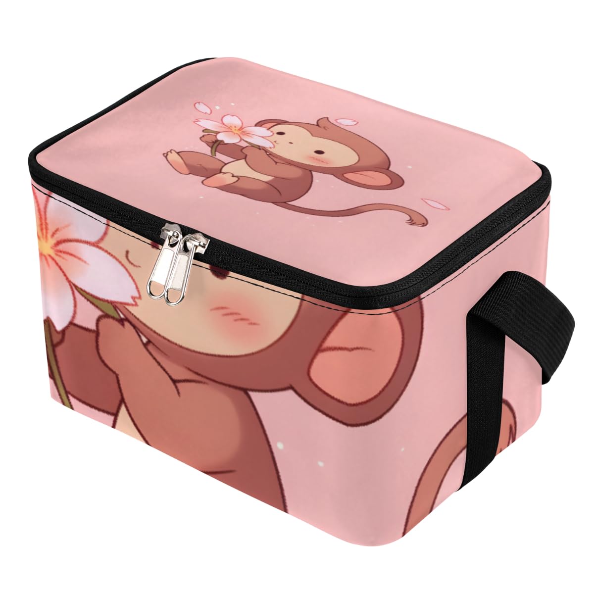 GzLeyigou Lunch Bags for Women Men 9 Cans,Monkey Hot & Cold Food Delivery Bag Insulated Grocery Bag Insulated Lunch Box Animal Cooler Bag for Office Work Picnic Beach