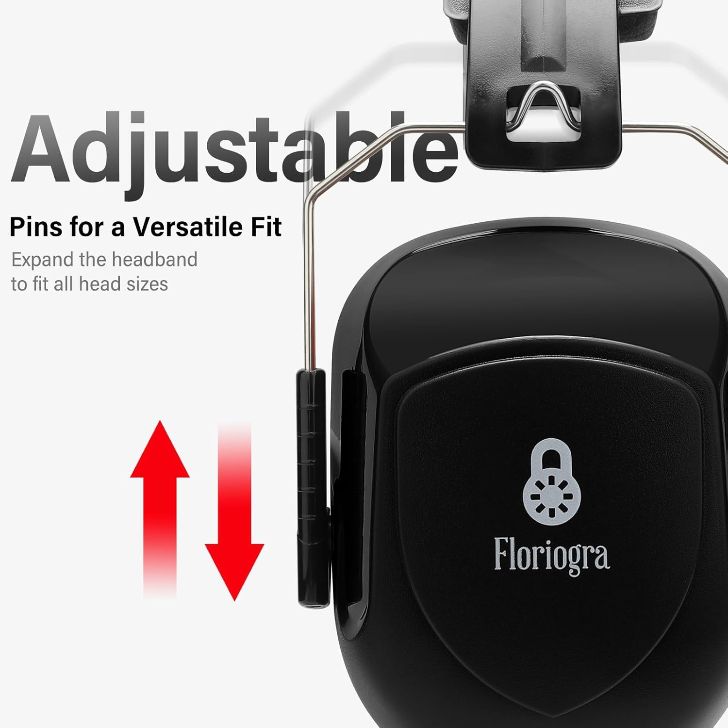 Floriogra Pack de 2 Protectores Auditivos SNR 31 dB, Protección Auditiva Ajustable y Cómoda para Adultos, Protección Contra el Ruido, Auriculares para Construcción y Jardinería
