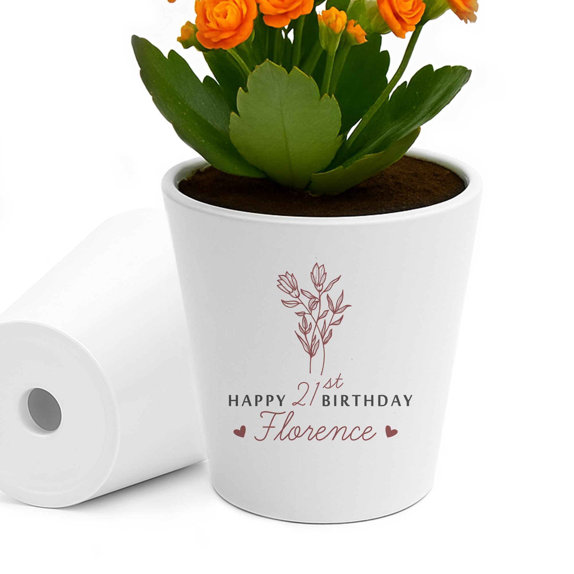 RED OCEAN 21st Birthday For Daughter Granddaughter Sister Best Friend Personalised Plant Pot Special For Girls 21st Birthday Keepsake