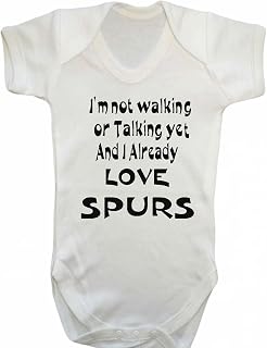 Danni Rose I'm not Walking or Talking Love Spurs Baby Vest Bodysuit boy Girl (3-6 mths)