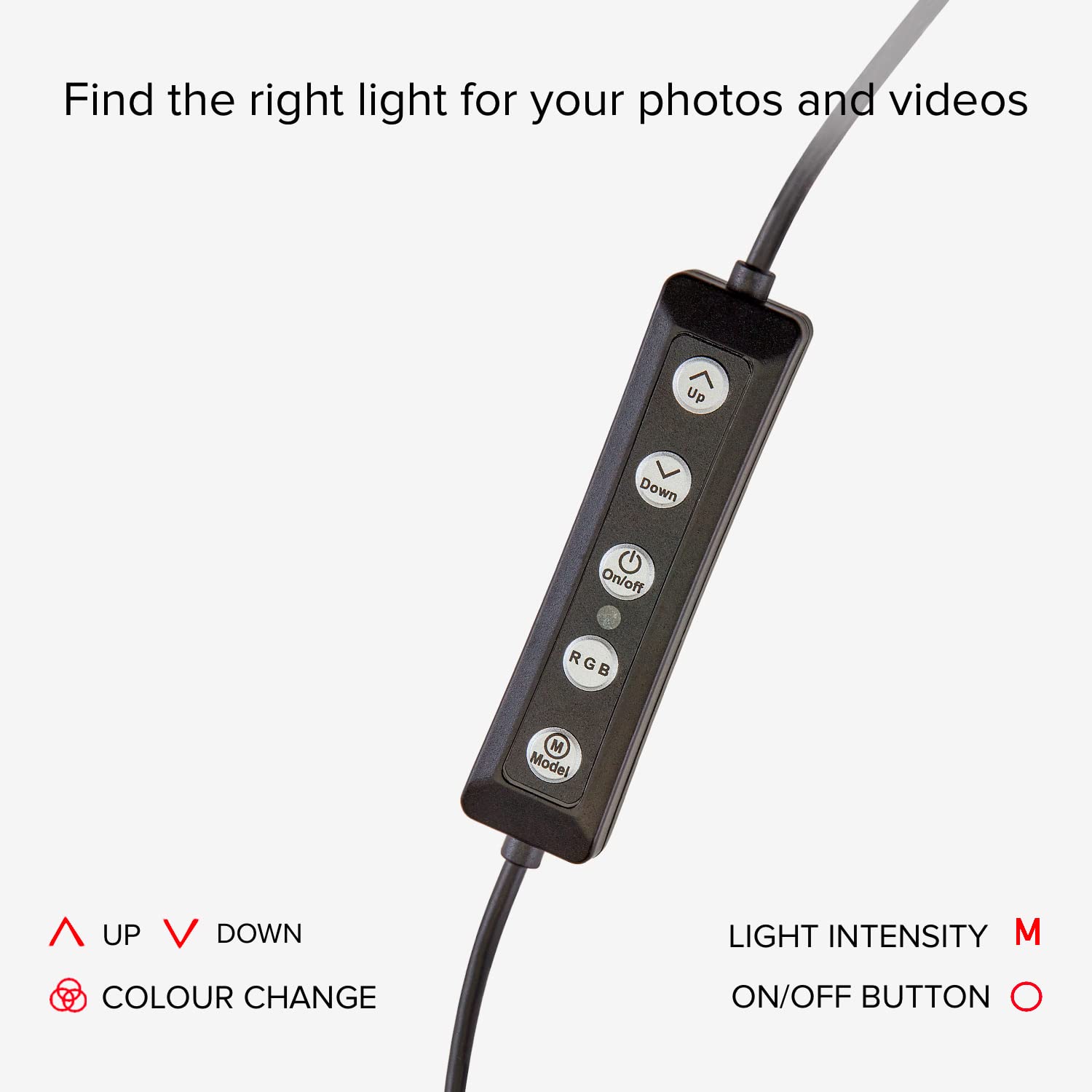SBS Selfie ring light multicolor universale per cellulari, anello led RGB con treppiede per foto e video, luce bianca, calda o naturale, 10 livelli di intensità, telecomando integrato
