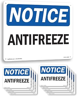 Antifreeze OSHA Notice Rigid Plastic Sign 10 Inch x 7 Inch - 10 Pack