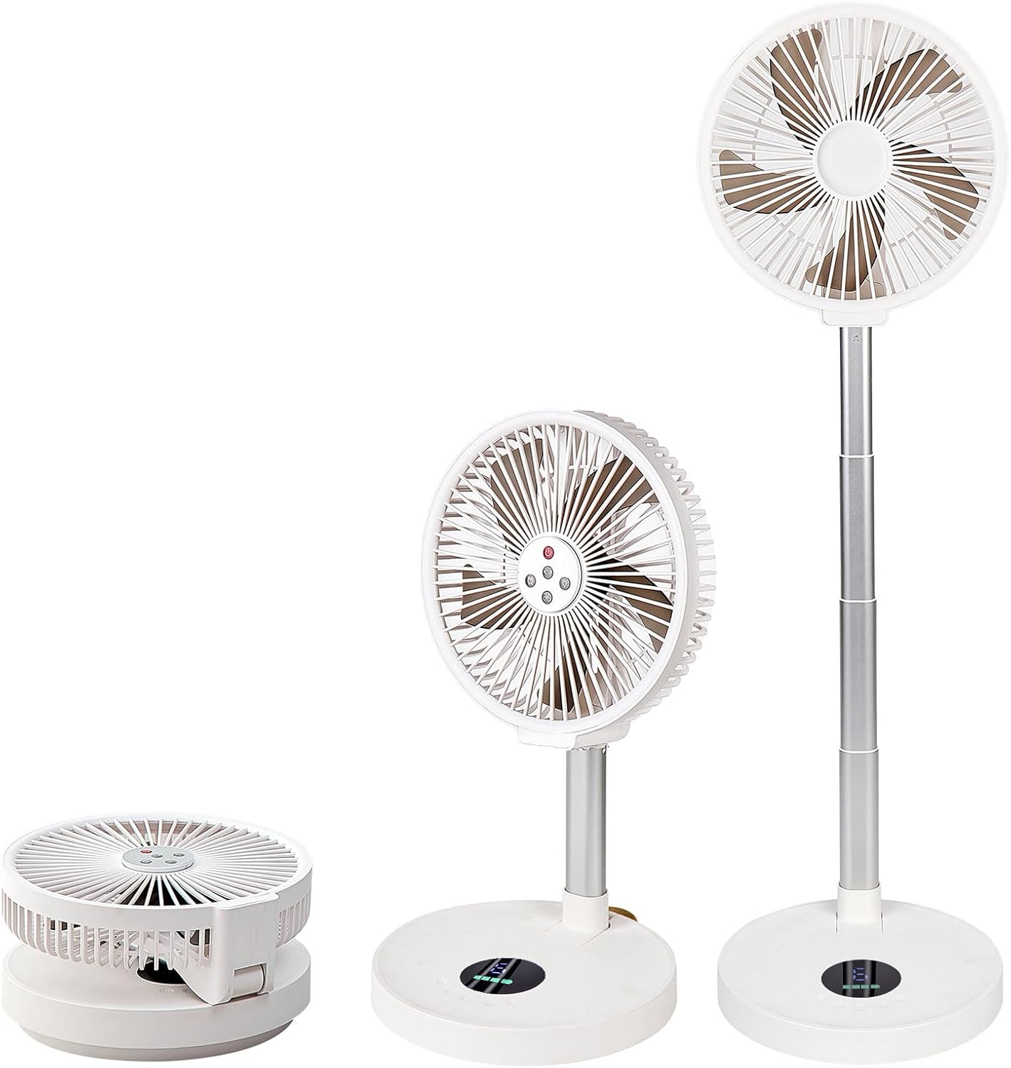 Digital Display Standing Device with Remote 5M Distance 60 Degree Span 13CM Closed Length for Compact Areas Remote Control Fan