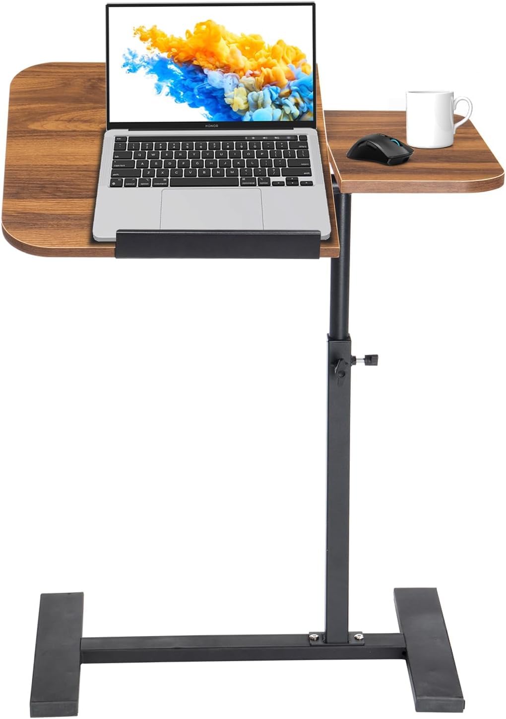Simcat Mesa ajustable para cama superior con 2 escritorios inclinables, 60 × 40 cm, escritorio de pie en forma de C para laptop, cama pequeña con ruedas y mesa auxiliar para sofá, para dormitorio