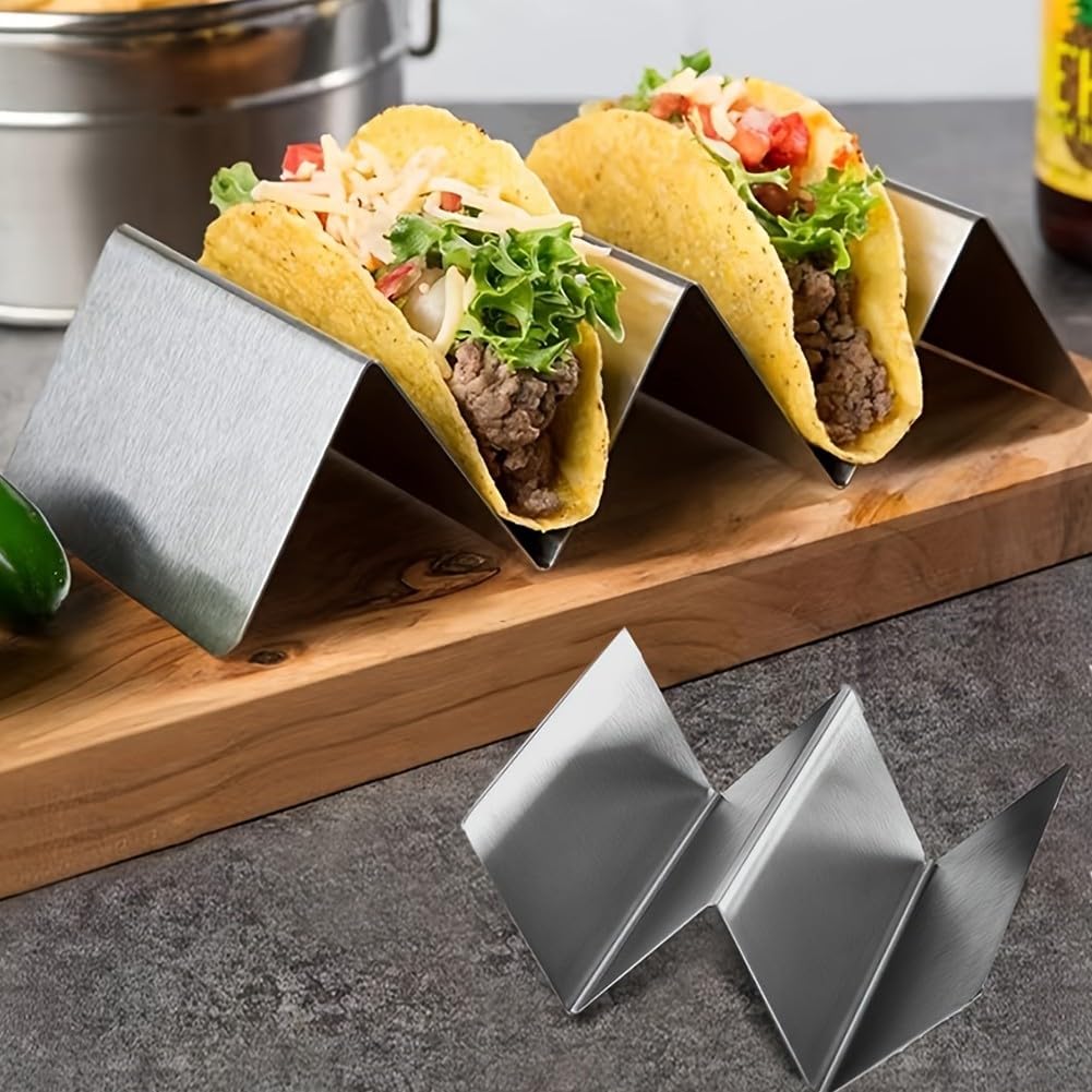 CRIDENG Stainless Steel Taco Shell Holder Stand, Tortilla Rack, Taco Rack Tray Holder, Mexican Pancake Rack, For Dishwasher Safe Rack Tray