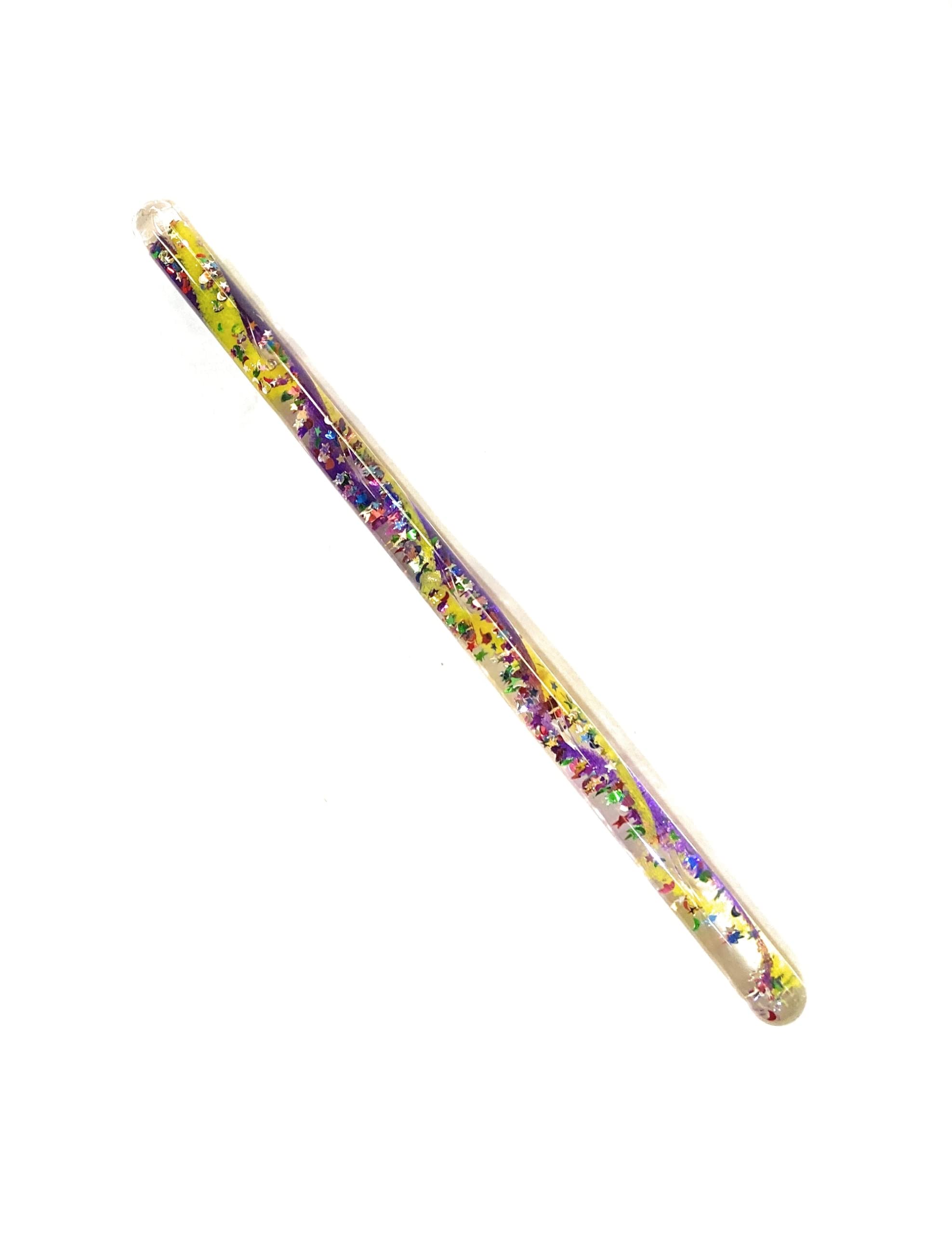 Jumbo Spiral Glitter Wand Hand Fidget - Wise Wizard Wand - Glitter Tubes for Kids (Purple/Yellow)
