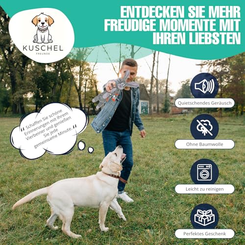 Hundespielzeug ohne Füllung, Quietschendes Plüschspielzeug, Robustes Kauspielzeug & Beschäftigung für kleine und mittelgroße Hunde, (Kaninchen) von Kuschelfreunde