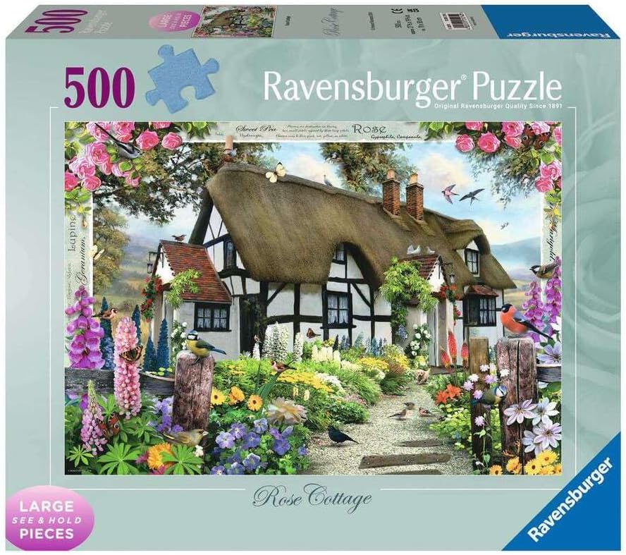 Ravensburger Rose Cottage 500 Piece Large Size Jigsaw Puzzle for Adults and Children Aged 10+