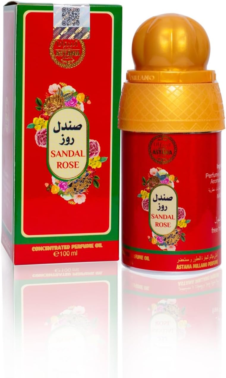 Sandal Rose Concentrated Parfum oil 100ml – Elegant Long-Lasting for Women Romantic Rose & Sweet Scent,Luxurious Blend of Soft Sandalwood