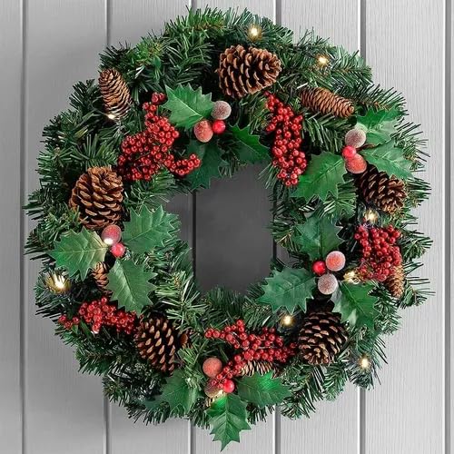 Guirlanda Festão Aramado Verde Decoração Natal 60cm