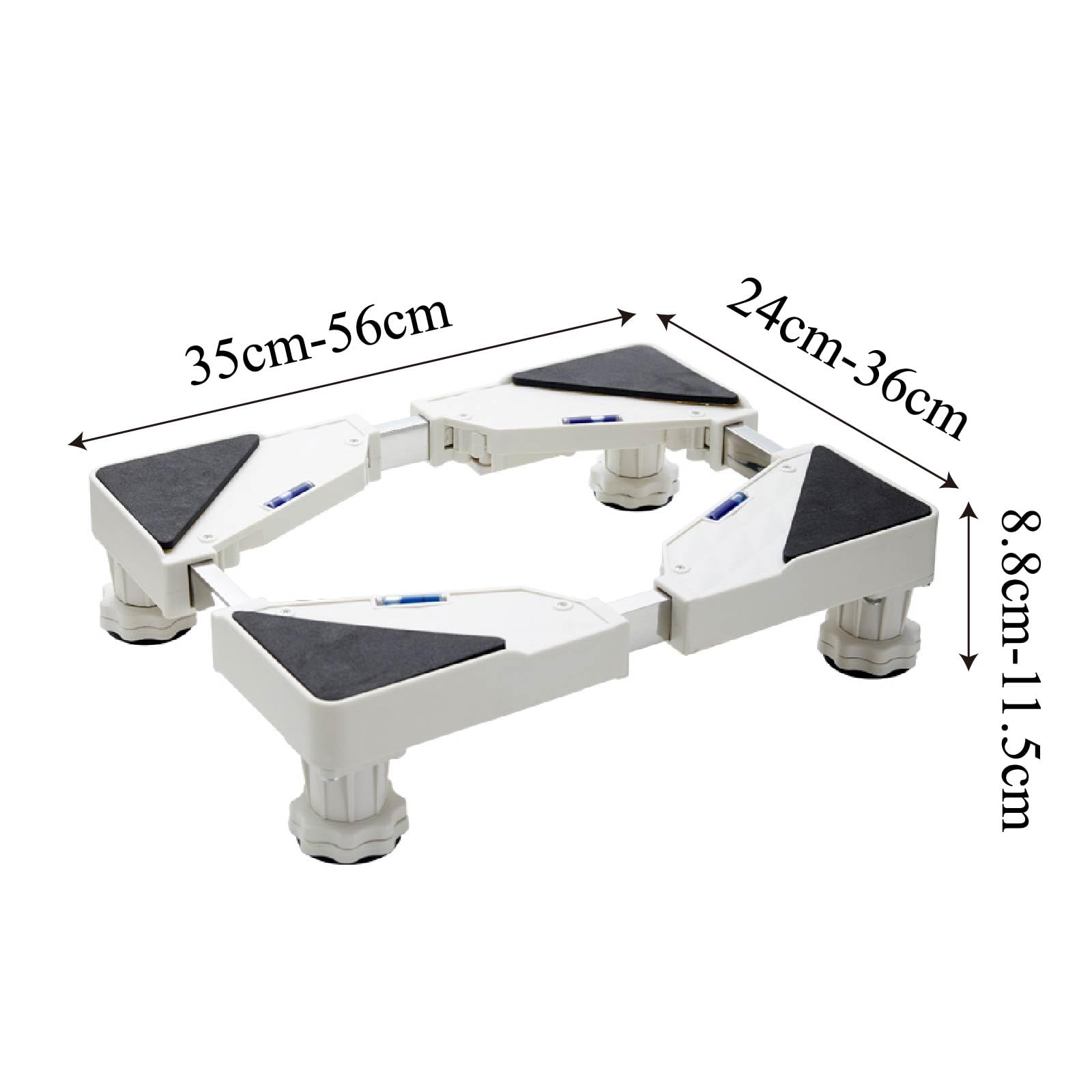 Base Lavadora con 4 Patas Antideslizantes Plataforma con 4 Pies Antivibración Soporte Ajustable amortiguador y reducción de ruido para Lavadora/Secadora/Frigorífico Ancho 35-56cm Altura 8.8-11.5cm