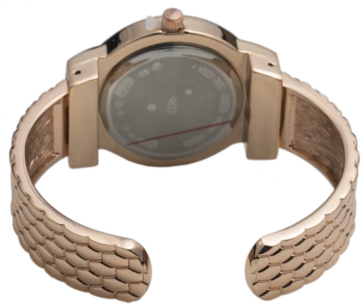 Blekon Collections Quartz Womens Rhinestone Bezel 34mm Case Metal Bangle Cuff Watch