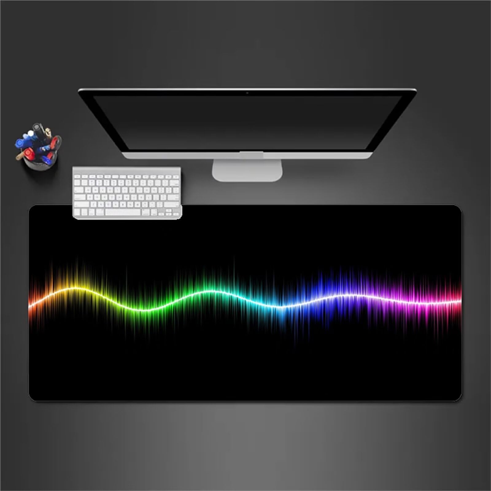 Alfombrilla Raton Gaming XXL 1200x600x2cm Alfombrilla de Ratón Grande Alfombrilla Gaming de Escritorio con Base Antideslizante para Gamers PC y Portátil (Verde Azul Púrpura)