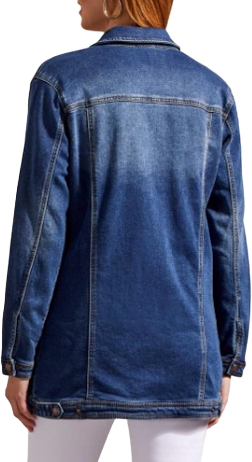 Tribal Women's Classic Fit Comfort Stretch Denim Jacket (Regular and Extended Lengths)